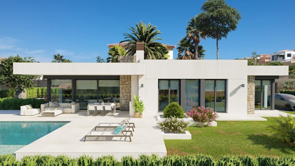 Proyecto de villa moderna de un solo nivel en venta en Calpe ref AV601